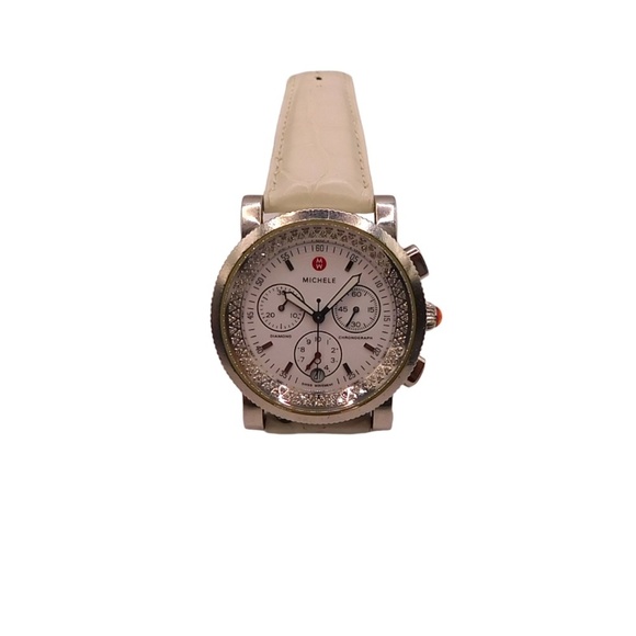 Michele Jewelry - Michele Sport sail with Diamonds includes Adjustable Cream Alligator Band